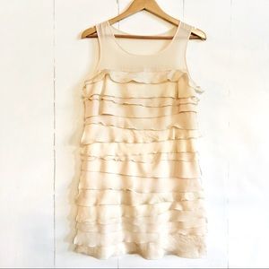 Ann Taylor LOFT Ivory Flapper Dress